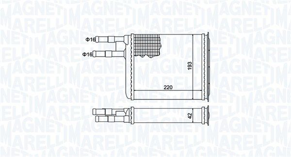 Wymiennik ciepła, ogrzewanie wnętrza MAGNETI MARELLI 350218401000
