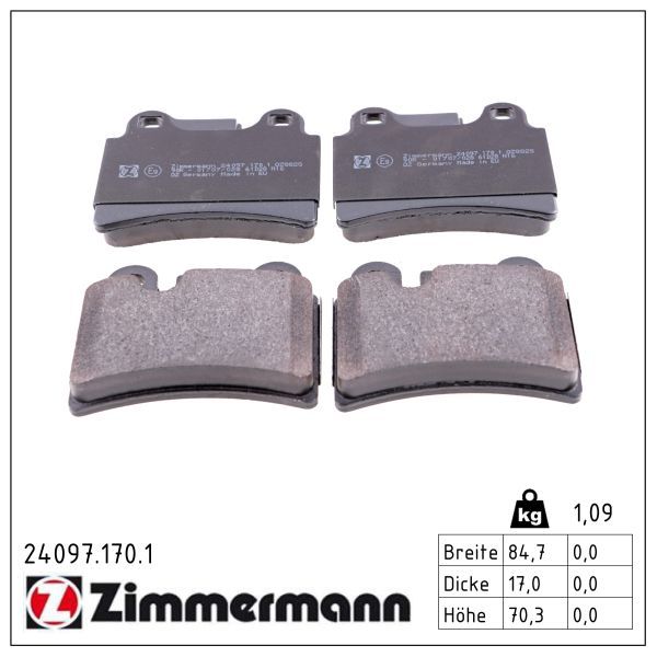 Sada brzdových destiček, kotoučová brzda ZIMMERMANN 24097.170.1