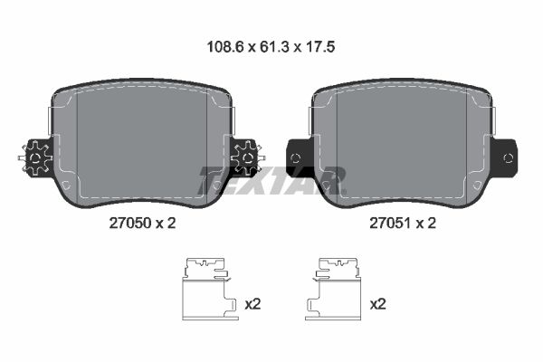 set placute frana,frana disc TEXTAR 2705001