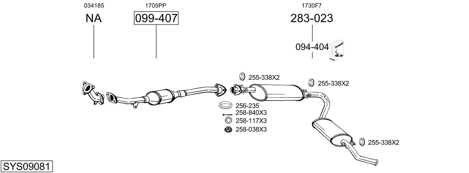 Układ wydechowy BOSAL SYS09081