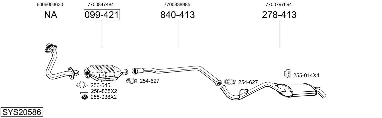 Układ wydechowy BOSAL SYS20586