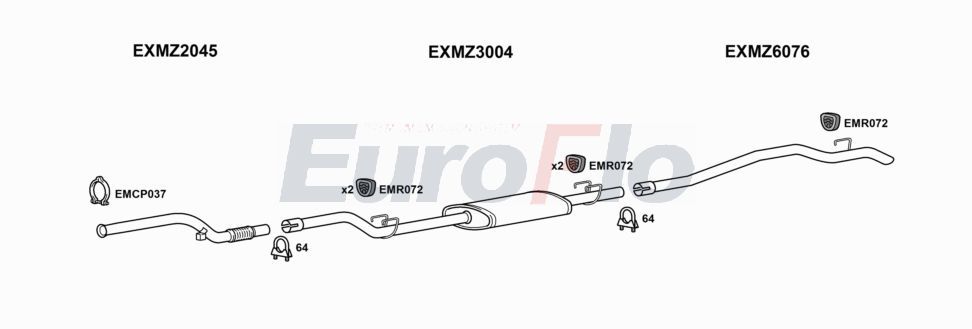 Układ wydechowy EUROFLO MZSPR22D7001A00