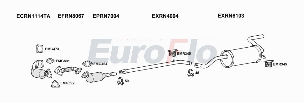 Układ wydechowy EUROFLO RNMOD15D1015B