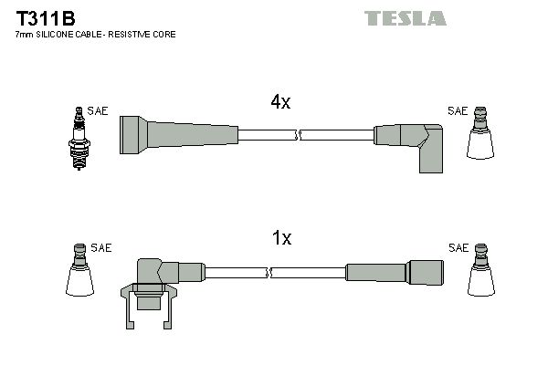 Zestaw przewodów zapłonowych TESLA T311B