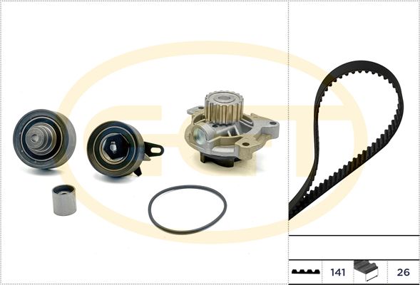 Set pompa apa + curea dintata GGT KPA20191