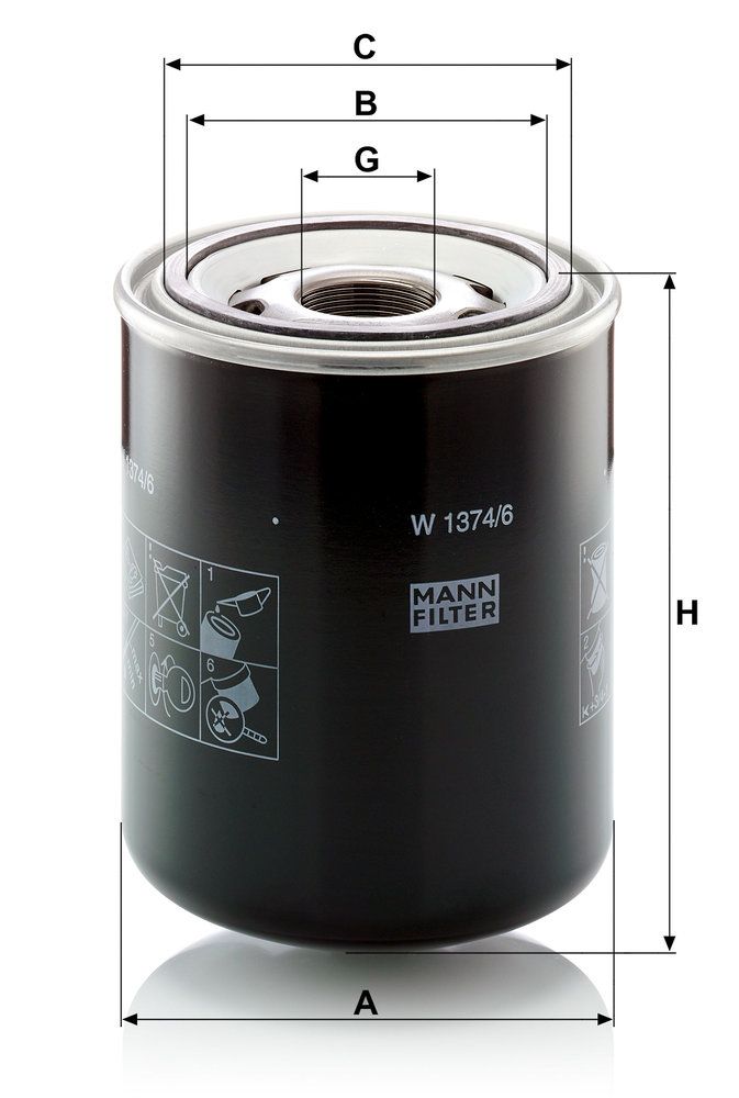 Levně Olejový filtr MANN-FILTER W 1374/6