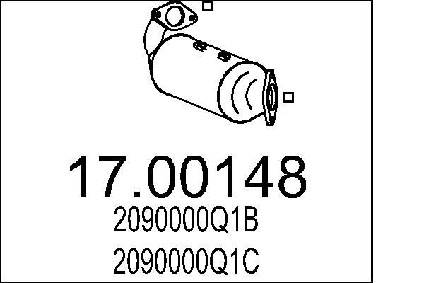 Filtr sadzy / filtr cząstek stałych, układ wydechowy MTS 2090000Q1H