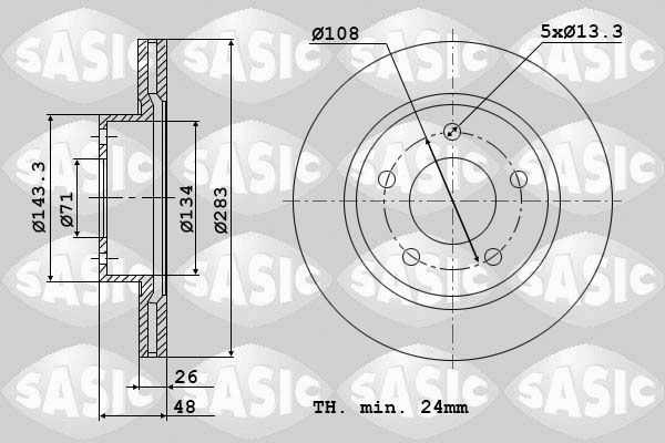 Tarcza hamulcowa SASIC 6100038