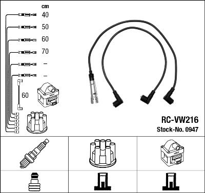 Sada kabelů pro zapalování NGK RC-VW216
