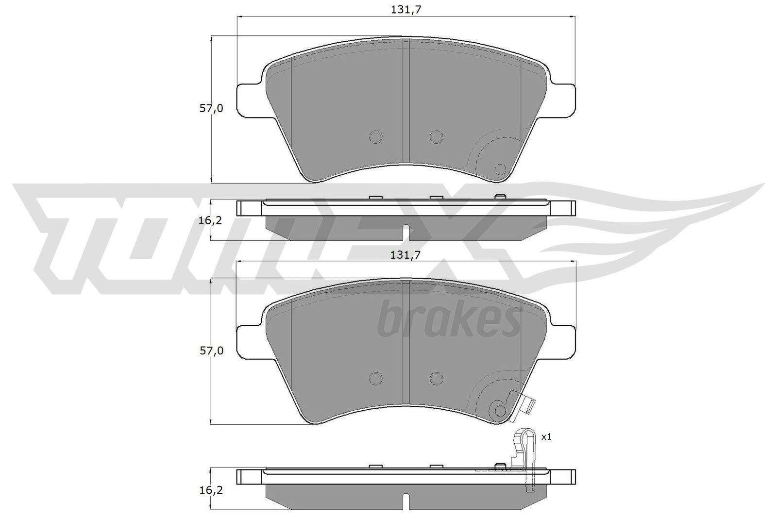 Levně Sada brzdových destiček, kotoučová brzda TOMEX Brakes 15-19