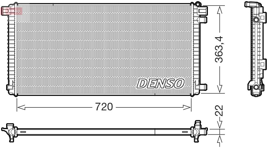 Radiator, racire motor DENSO DRM02051