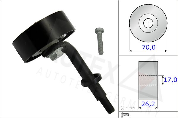 Rolka napinacza, pasek klinowy wielorowkowy AUTEX 654240