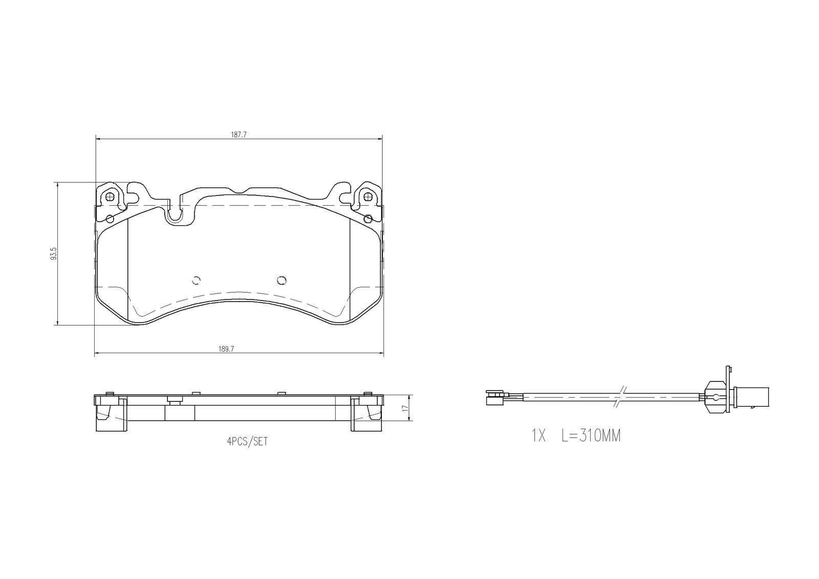 Zestaw klocków hamulcowych, hamulce tarczowe BREMBO P 50 164