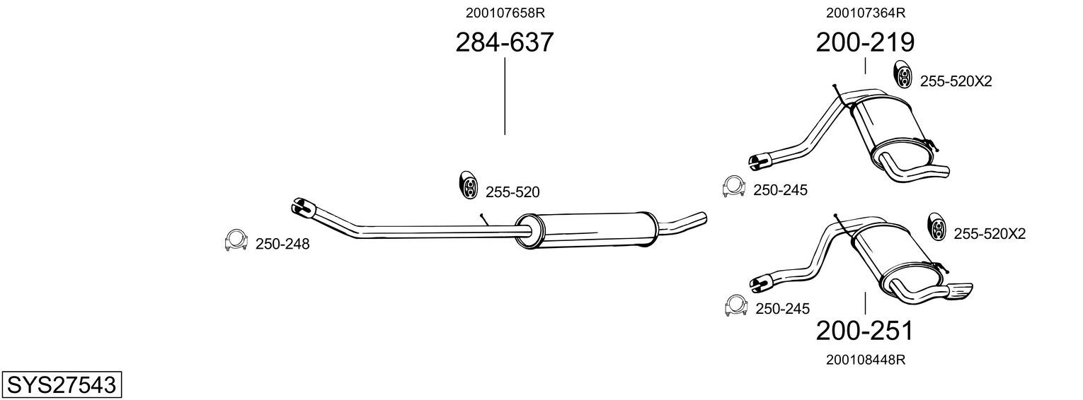Układ wydechowy BOSAL SYS27543