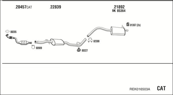 Układ wydechowy WALKER REK016503A