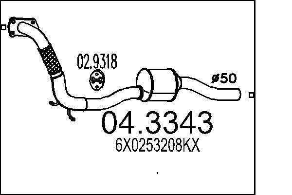 Katalizator MTS 6X0253208KX