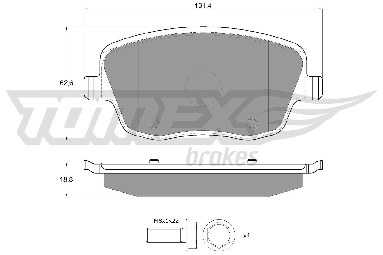 Levně Sada brzdových destiček, kotoučová brzda TOMEX Brakes 13-59