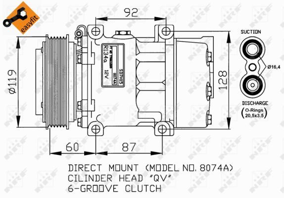 Kompresor, klimatizace NRF 32170