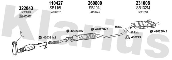 Układ wydechowy KLARIUS 750237E