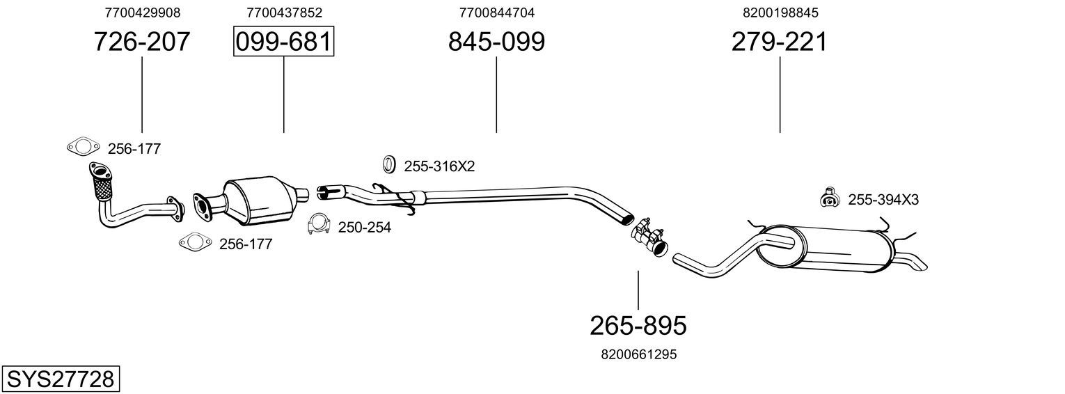 Układ wydechowy BOSAL SYS27728