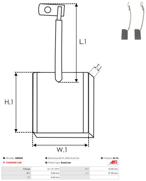 Levně Uhlíkový kartáč, generátor AS-PL OB9009