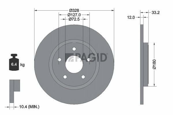 Tarcza hamulcowa PAGID 55860NC