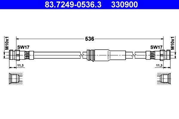 Brzdová hadica ATE 83.7249-0536.3