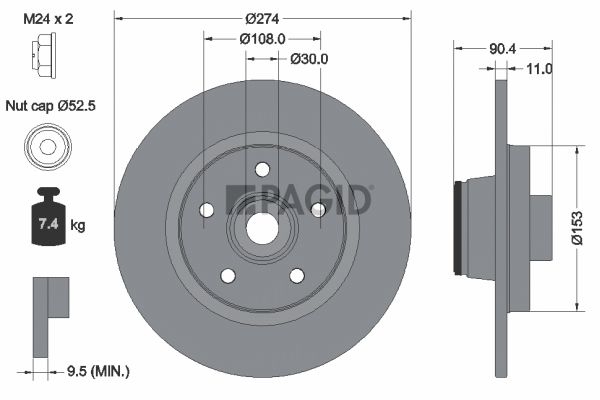 Tarcza hamulcowa PAGID 54962NC