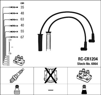 Sada kabelů pro zapalování NGK RC-CR1204
