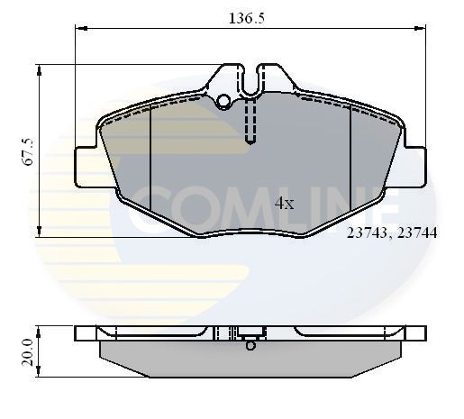 Zestaw klocków hamulcowych, hamulce tarczowe COMLINE CBP01209