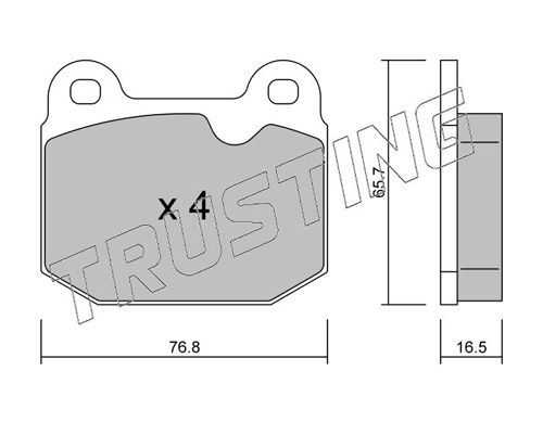 Zestaw klocków hamulcowych, hamulce tarczowe TRUSTING 015.1