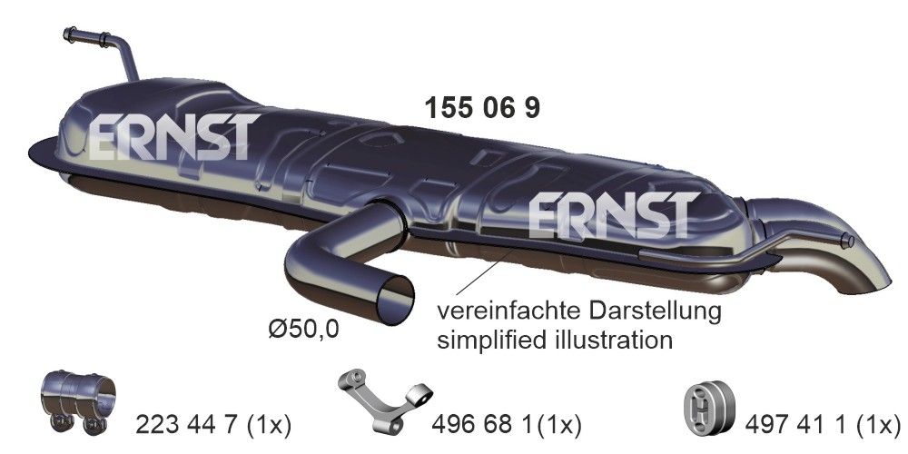 Zadní tlumič výfuku ERNST 155069