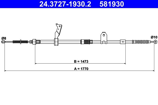 Tažné lanko, parkovací brzda ATE 24.3727-1930.2