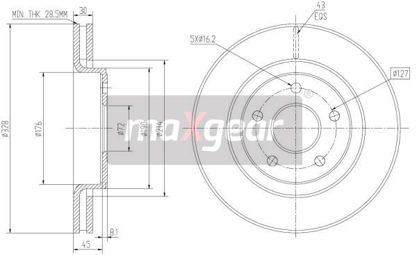 Levně Brzdový kotouč MAXGEAR 19-2323