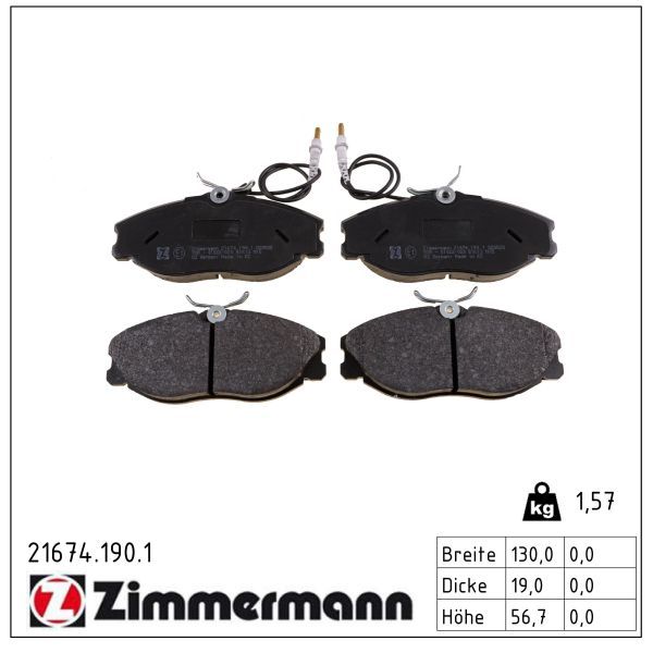 Sada brzdových destiček, kotoučová brzda ZIMMERMANN 21674.190.1