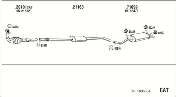 Układ wydechowy WALKER REK005584