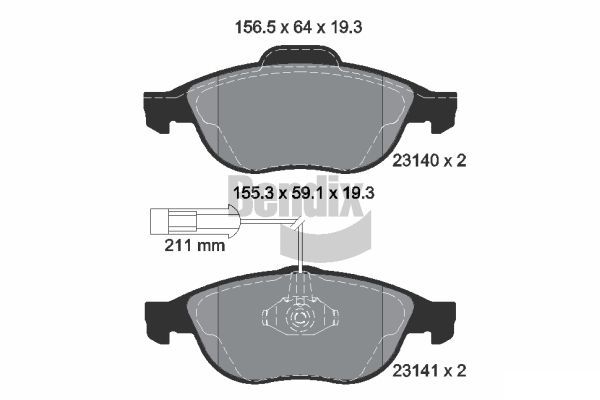 Kit de plaquettes de frein, frein à disque