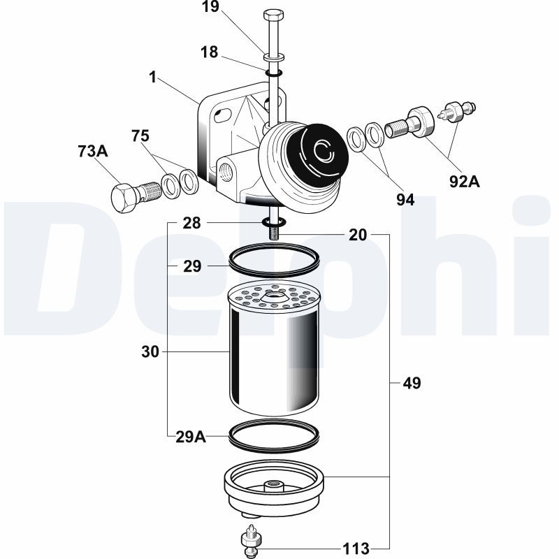 Filtr paliwa DELPHI 6260B615B