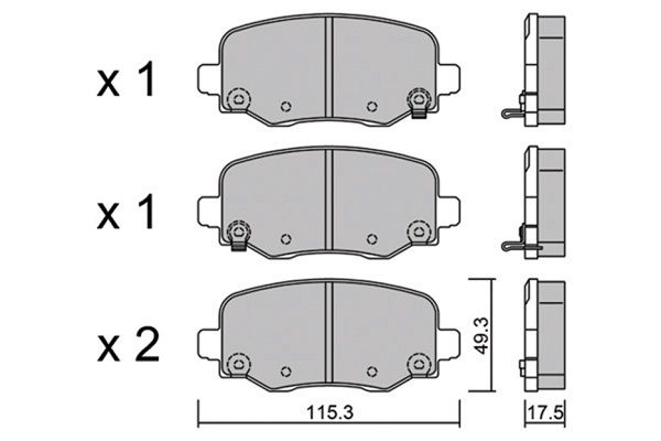 Zestaw klocków hamulcowych, hamulce tarczowe AISIN BPFI-2009