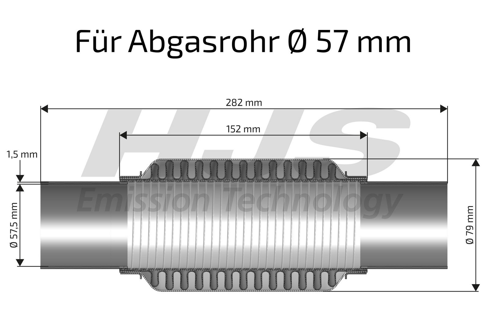 Levně Flexibilní trubka, výfukový systém HJS 83 00 8540