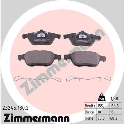 Sada brzdových platničiek kotúčovej brzdy ZIMMERMANN 23245.180.2