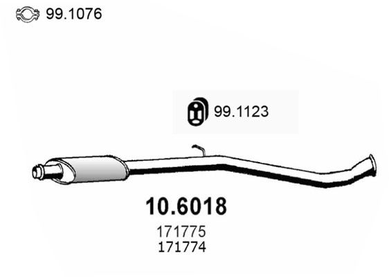 Tłumik środkowy ASSO 10.6018