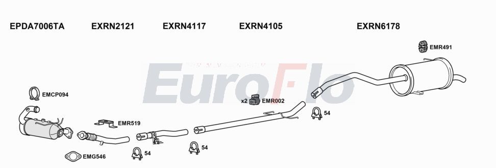 Układ wydechowy EUROFLO RNKAN15D7067D