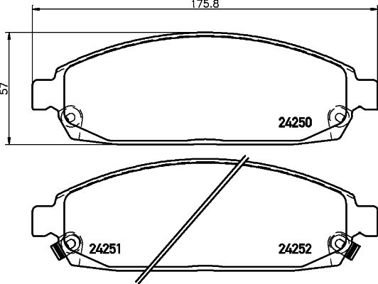 Sada brzdových destiček, kotoučová brzda HELLA PAGID 8DB 355 012-101