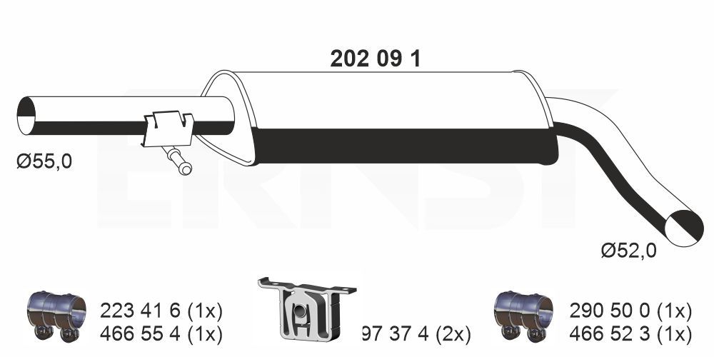Levně Střední tlumič výfuku ERNST 202091