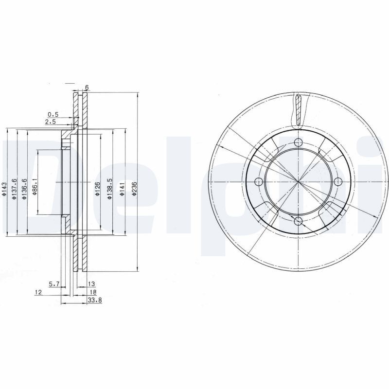 Tarcza hamulcowa DELPHI BG2808