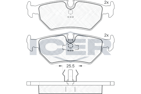 Zestaw klocków hamulcowych, hamulce tarczowe ICER 181214