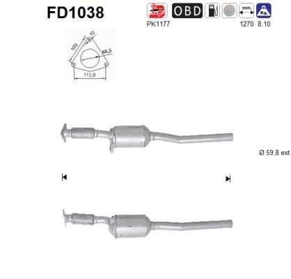 Filtr sadzy / filtr cząstek stałych, układ wydechowy AS FD1038