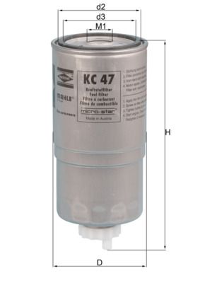 Palivový filter MAHLE KC 47