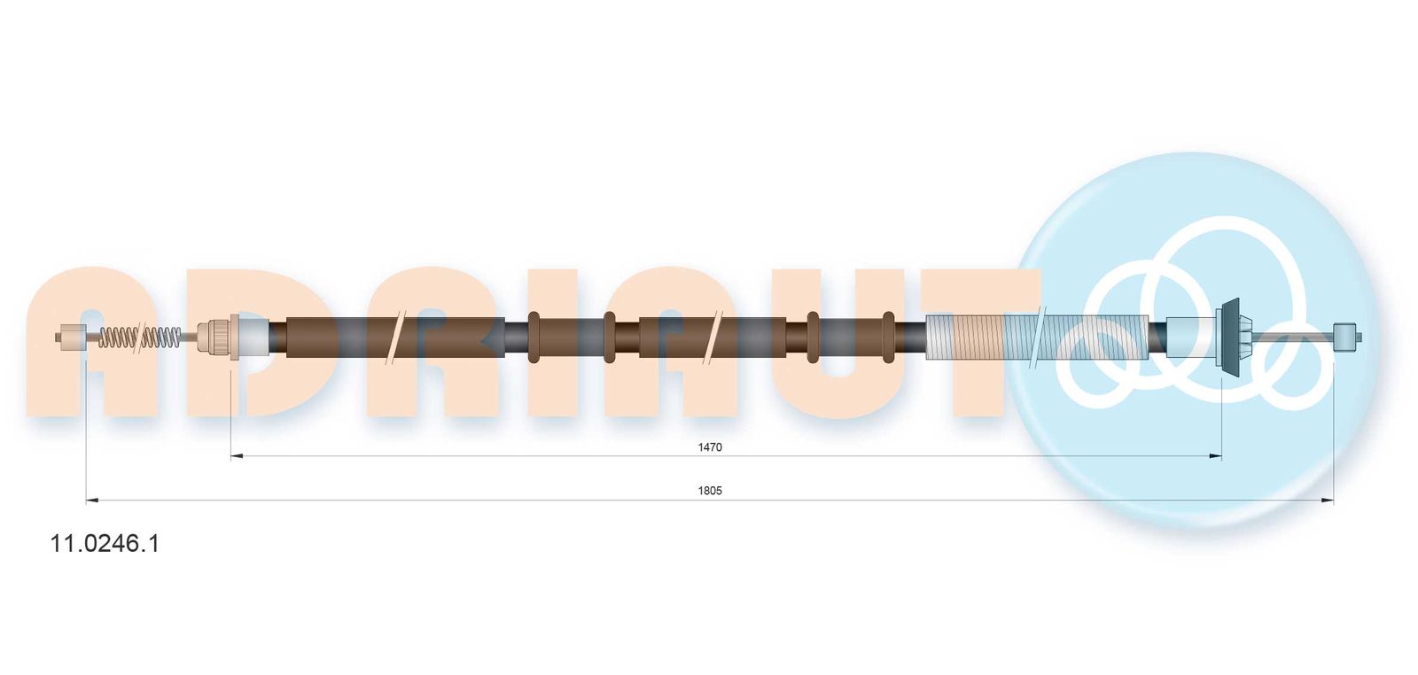Cablu, frana de parcare ADRIAUTO 11.0246.1